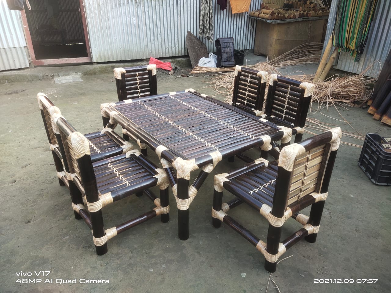 Bamboo Dining Table and chairs ( two persons)