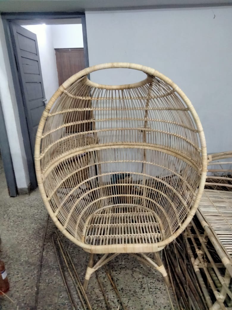 Cane Chair for Garden, Balcony Chair, Arm Chair, Room Chair, Lawn Chair, Indoor Outdoor with Cushion