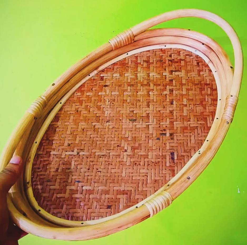 Cane & Bamboo Serving Tray