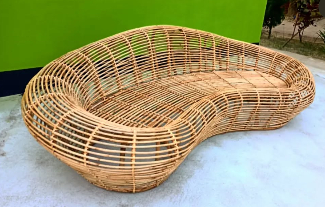 Cane oval Sofa