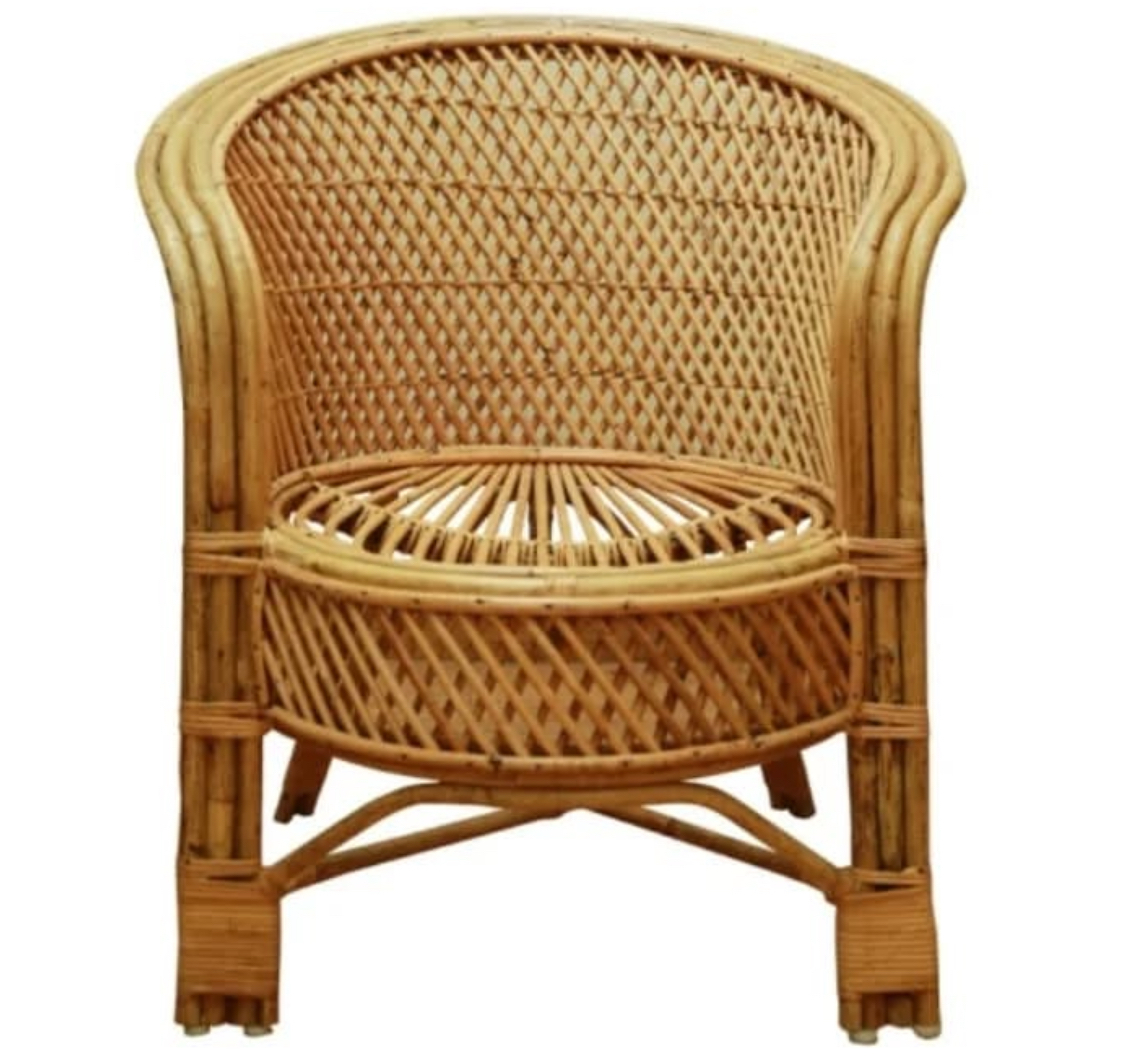 Cane arm chair single